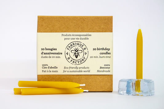 Bougies d'anniversaire en cire d'abeille