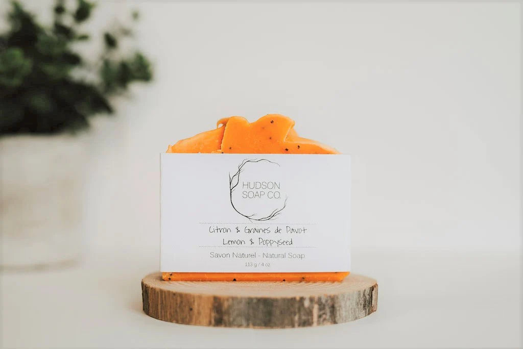 NAtural lemon poppyseed soap bar