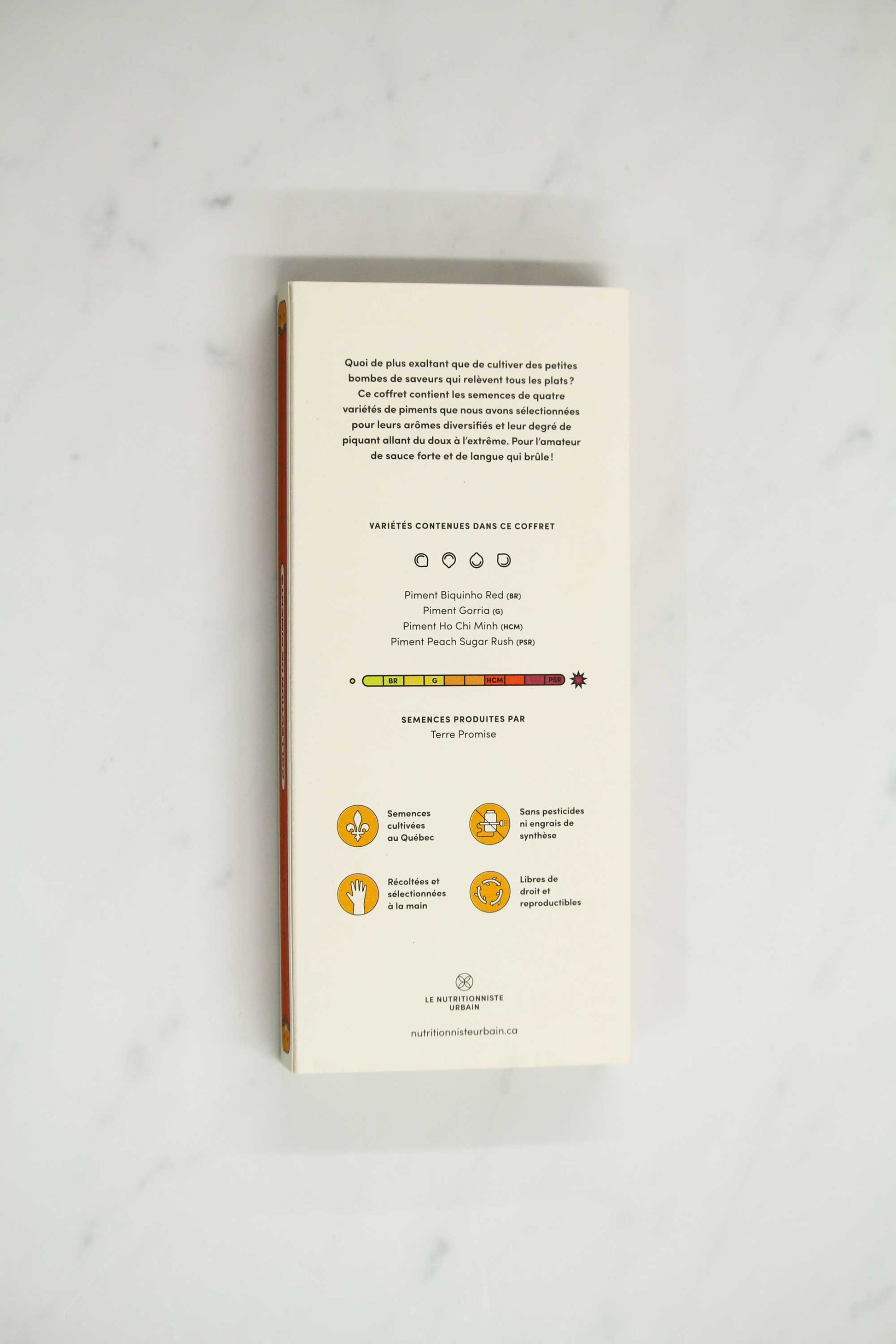 Back of Peppers seed collection box set