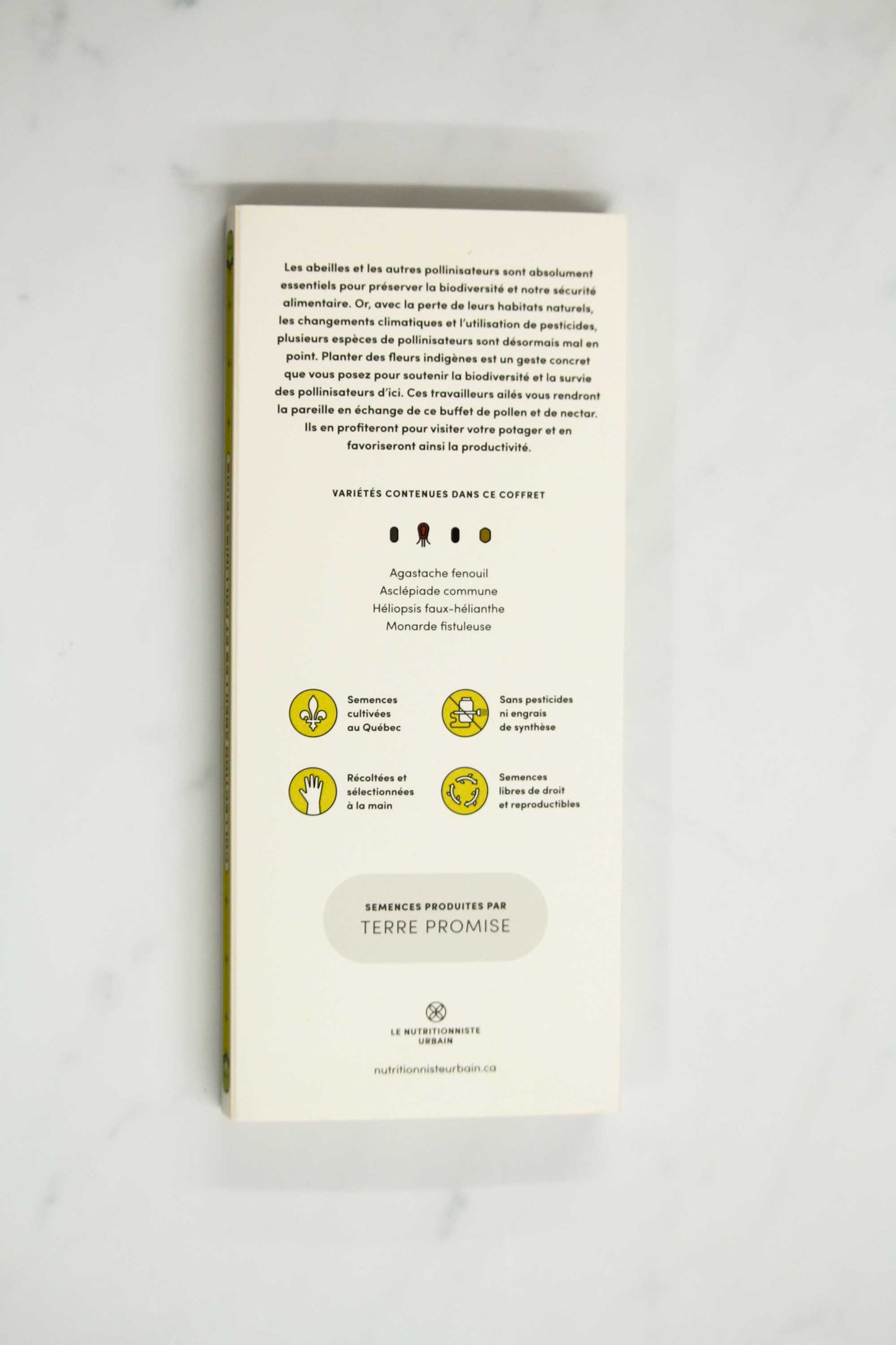 Back of Bees & Pollinators seed collection box set