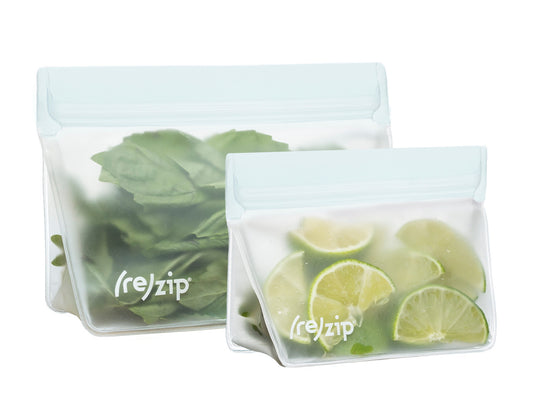 Stand-Up Leakproof Reusable Storage Bags (1 cup + 2 cup) by (re)zip