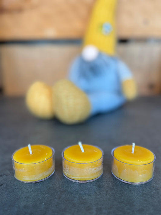 Bougies chauffe-plat individuelles en cire d'abeille pure - avec coupelles par B Factory