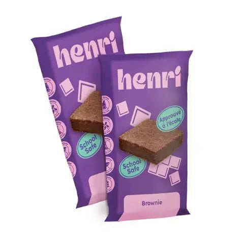 A Henri Nutrition protein bar in choco brownie flavor, featuring a rich, chocolatey high-protein snack inspired by brownie taste.