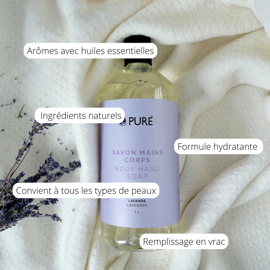 Savon liquide pour les mains et le corps en vrac par Pure