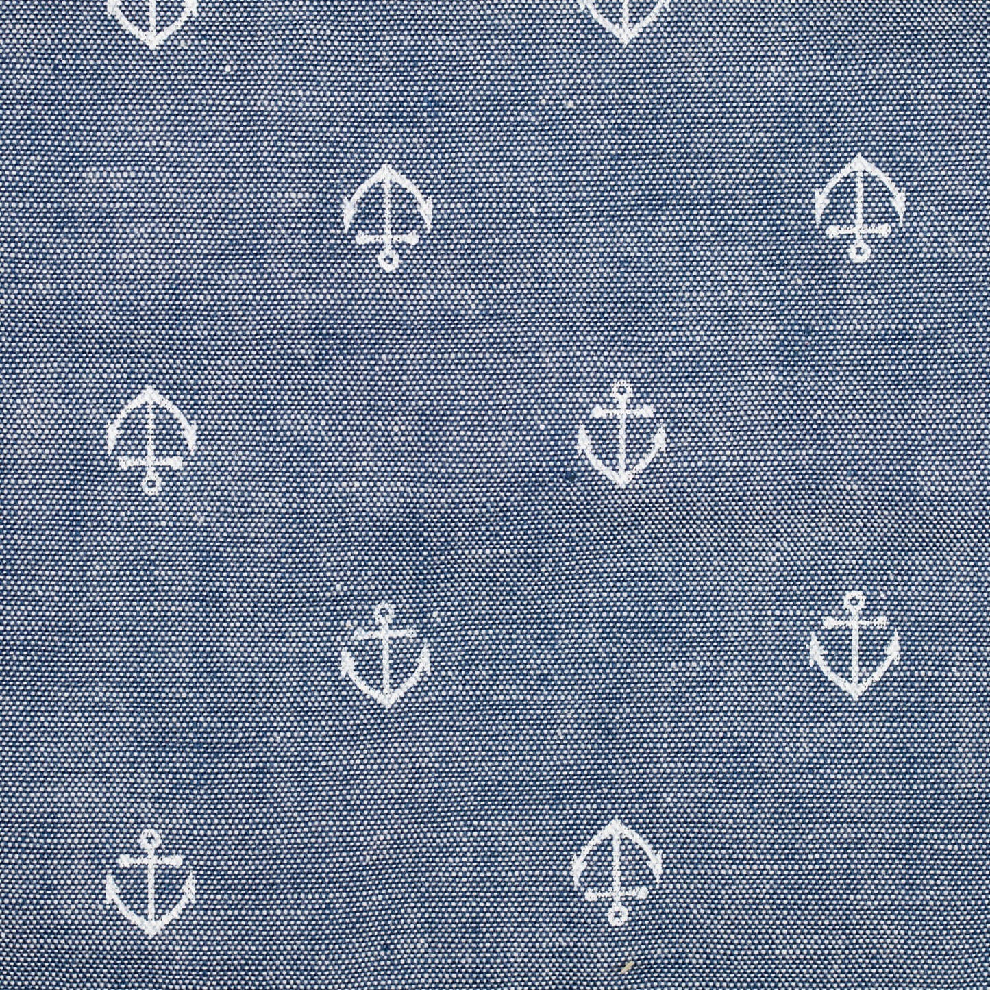 White anchor pattern on blue cloth