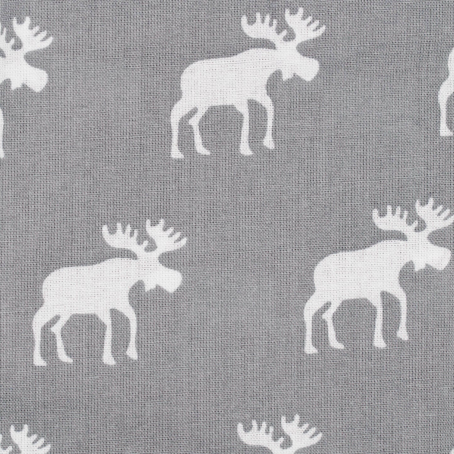 White moose pattern on grey cloth