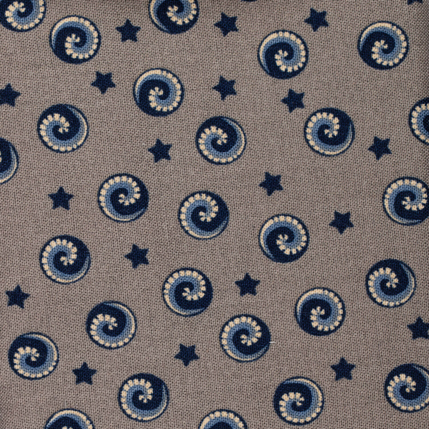 Stars and swirls nautilus patten on grey cloth