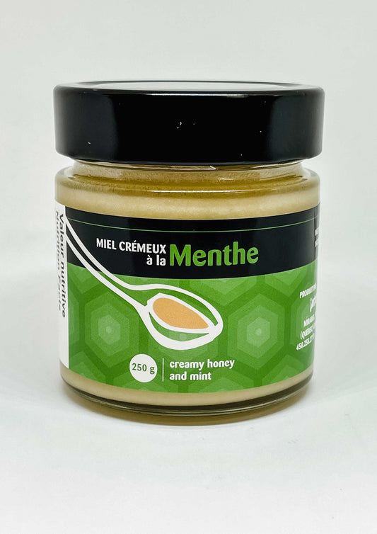 Jar of mint infused honey