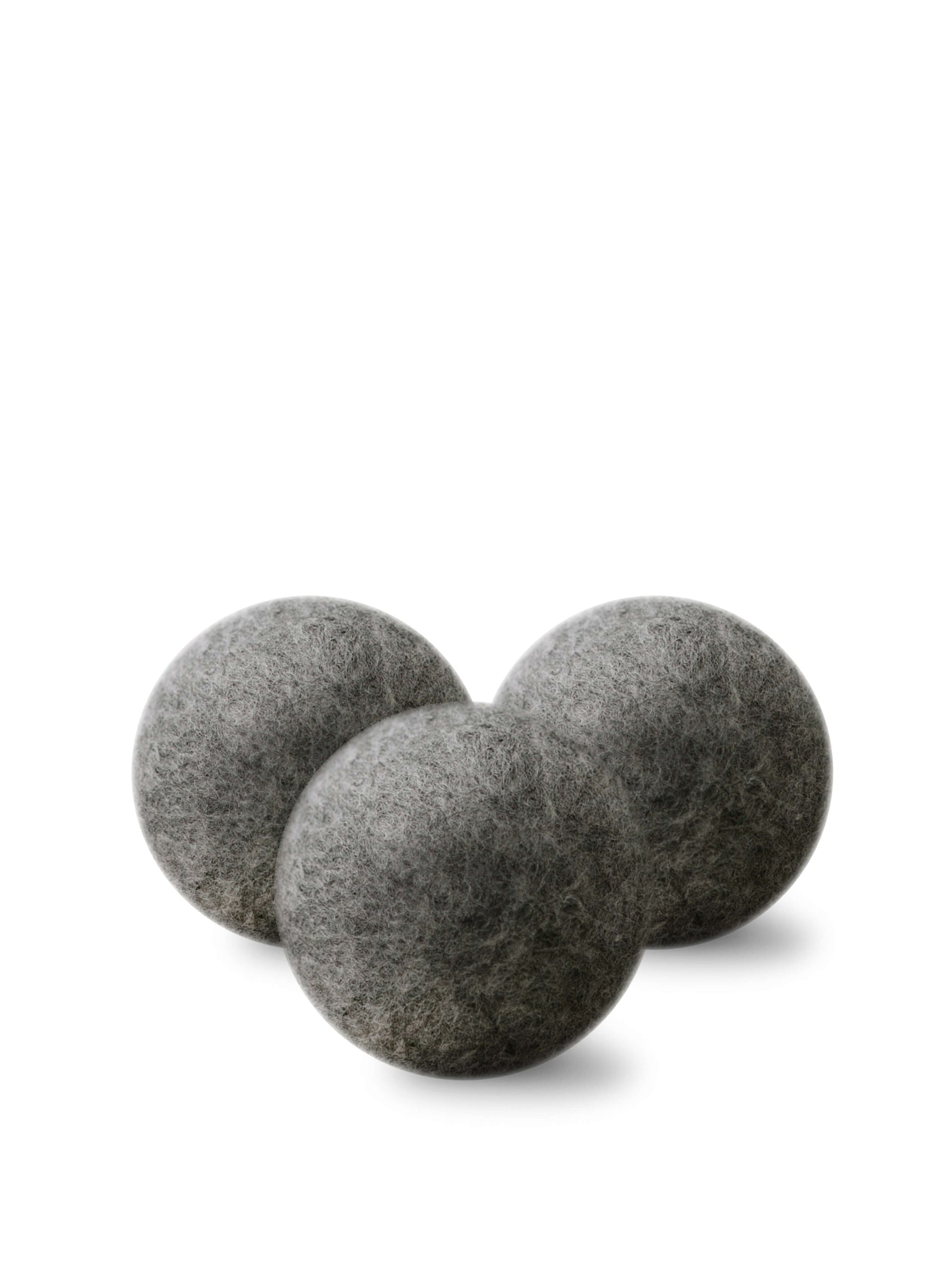 3 grey wool dryer balls