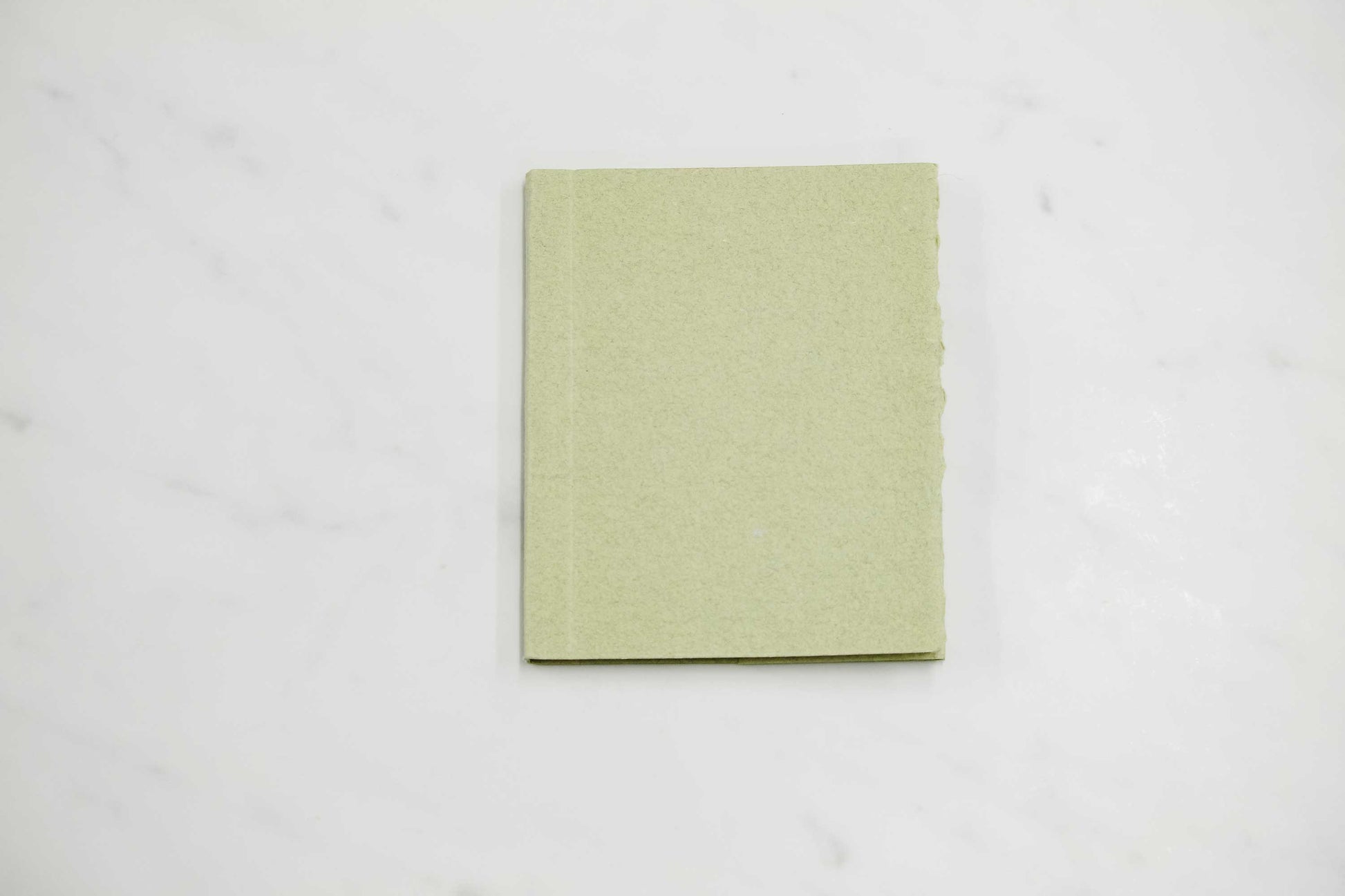 Mini 5 1/4-inch by 4 1/4-inch handmade Papeterie St. Armand cotton paper notepad with pale green cover
