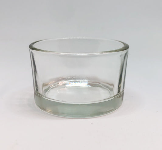 Clear glass tea light cup