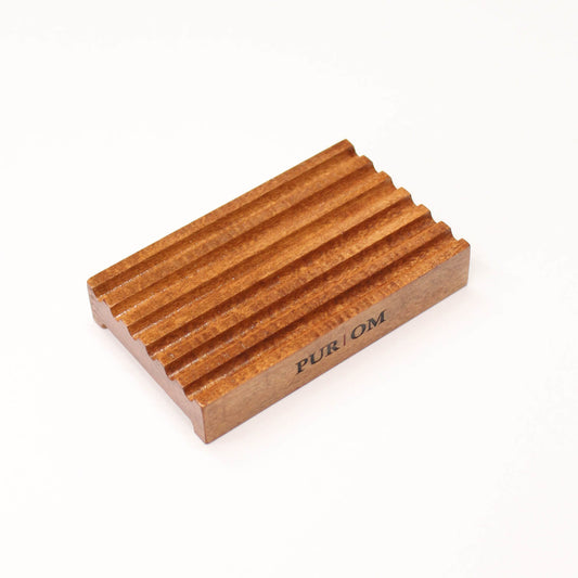 Handmade artisanal wood soap tray by Pur Om