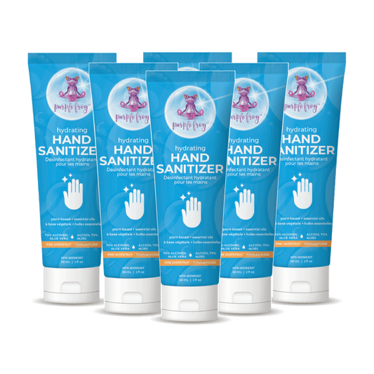 6 tubes of chemical-free hand sanitizer by Purple Frog